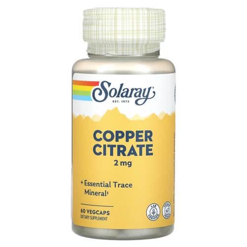 Медь Solaray Copper Citrate 2 мг 60 VegCaps (SOR-04596)