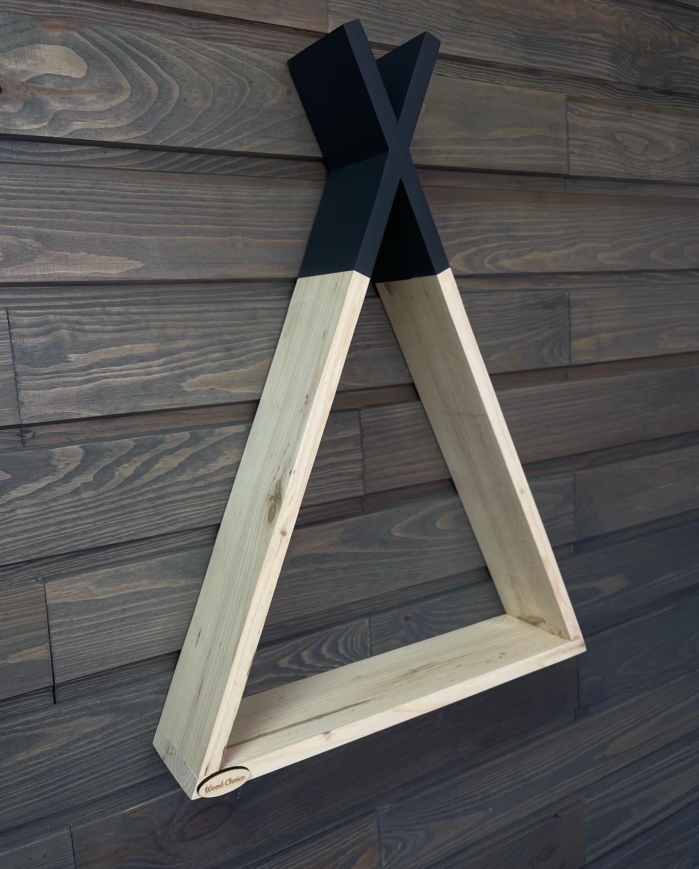 Настінна поличка вігвам 48х35х8см Дерево/Графіт - фото 2