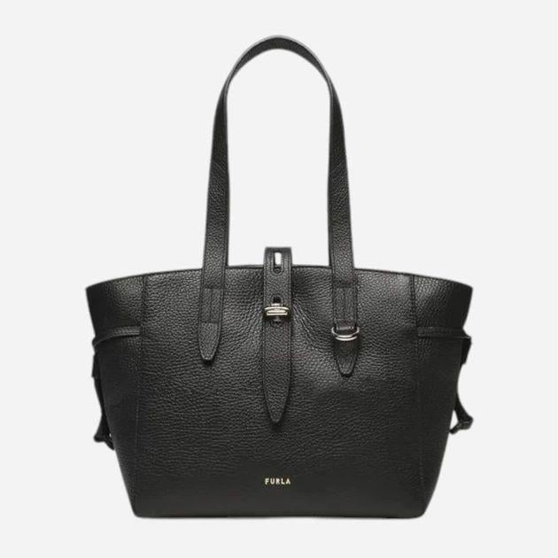 Сумка шоппер жіноча з натуральної шкіри маленька Furla Net S Tote 24 WB00952HSF000O6000 Чорний