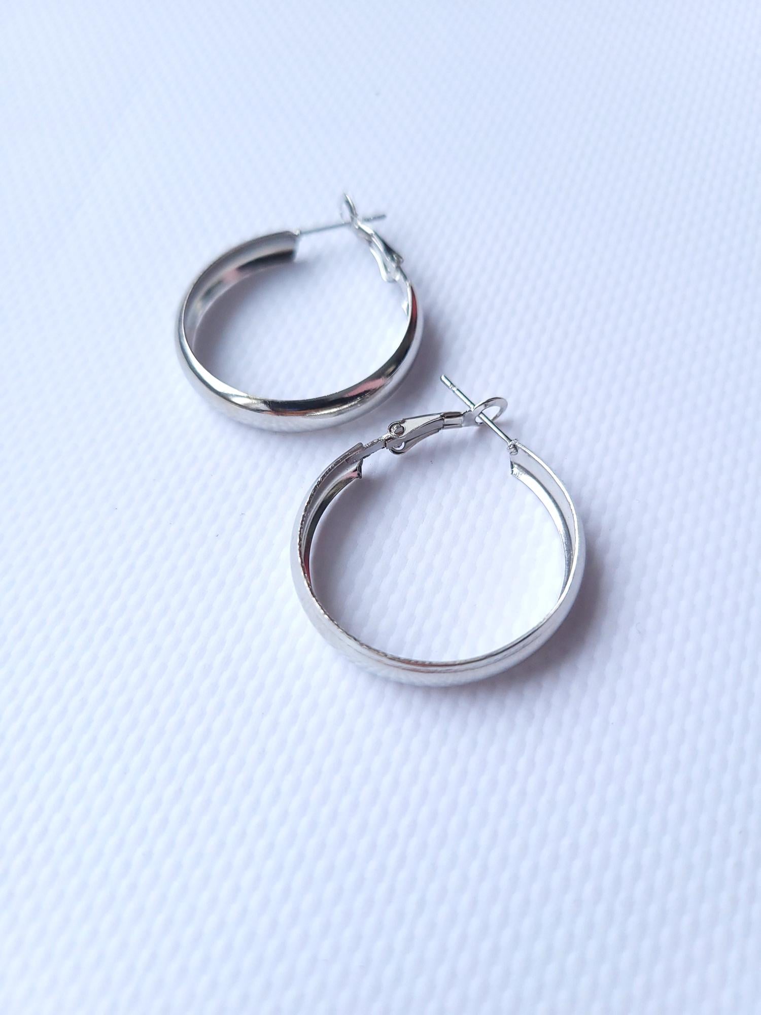 Серьги кольца 2,5 см Серебристый (12928)