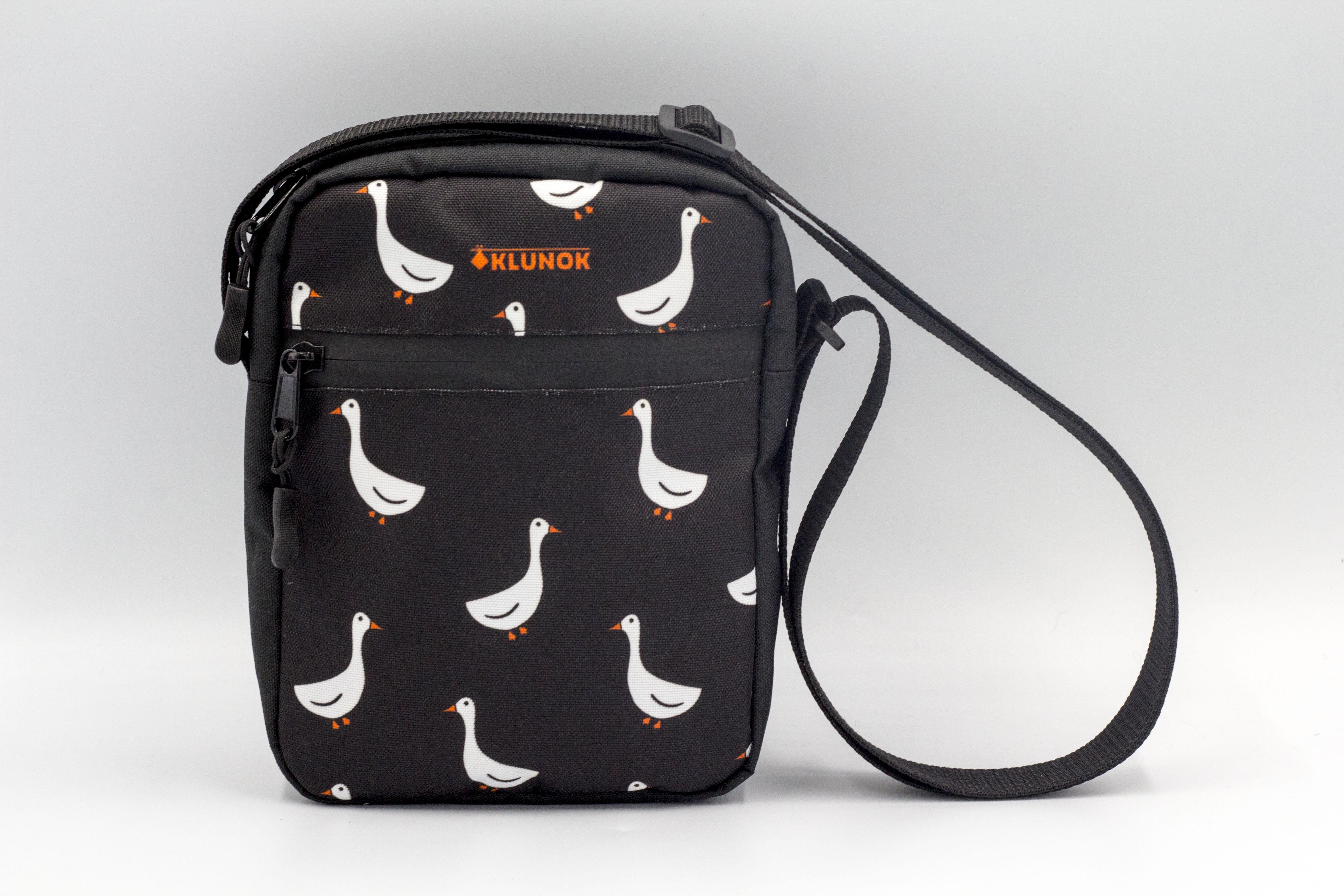 Сумка месенджер через плече Гуси 16х21х6 см Чорний (К-19) - фото 8 Сумка месенджер через плече Гуси 16х21х6 см Чорний (К-19) - фото 8