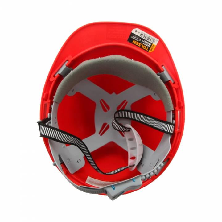 Каска захисна Tolsen 45190 із пряжкою для регулювання Червоний (29079524) - фото 2 Каска захисна Tolsen 45190 із пряжкою для регулювання Червоний (29079524) - фото 2