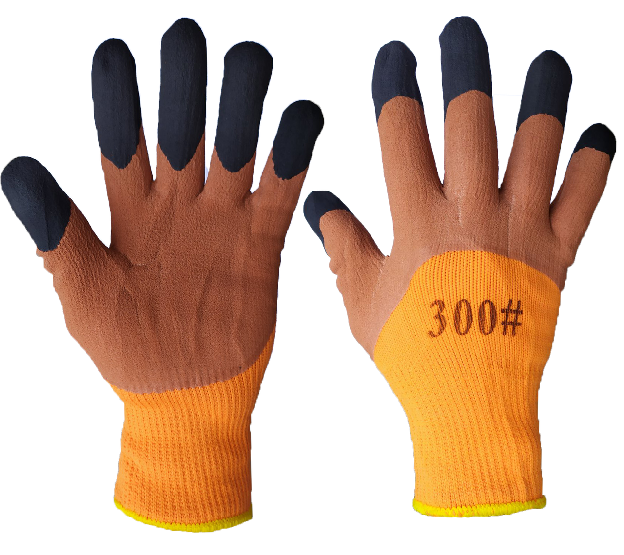Перчатки рабочие утепленные с двойным обливом пальцев 10 шт. (3057)