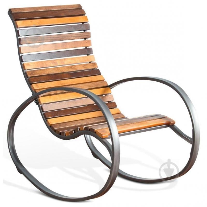 Кресло-качалка GoodsMetall из металла и дерева в стиле LOFT КР2