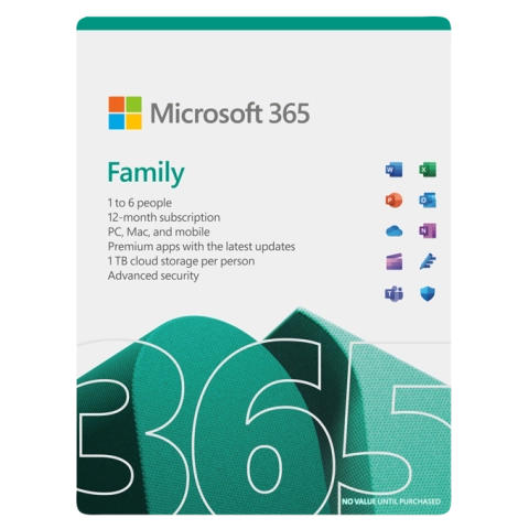 Лицензия электронная Microsoft 365 Family 6 Users 1 Year Subscription Only Download