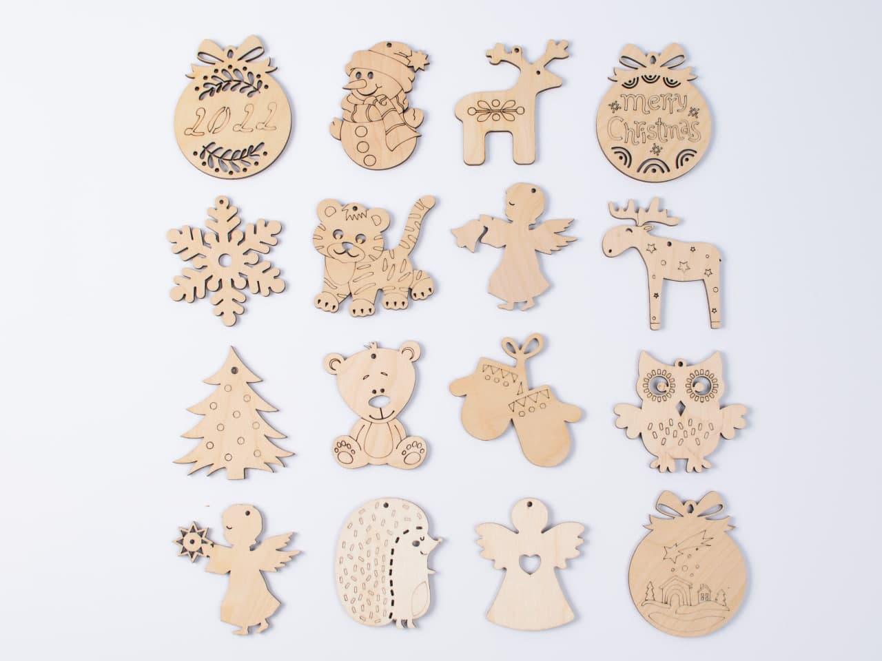 Набір новорічних іграшок-розмальовок Зробив Тато "Веселі свята" 16 шт. з фарбами та двома пензликами (NYBOX20000) - фото 3 Набір новорічних іграшок-розмальовок Зробив Тато "Веселі свята" 16 шт. з фарбами та двома пензликами (NYBOX20000) - фото 3