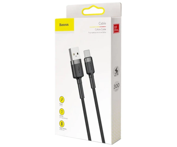 Кабель дата Baseus Cafule CATKLF CG1 USB/Type-C 2A 2 м Black - фото 2