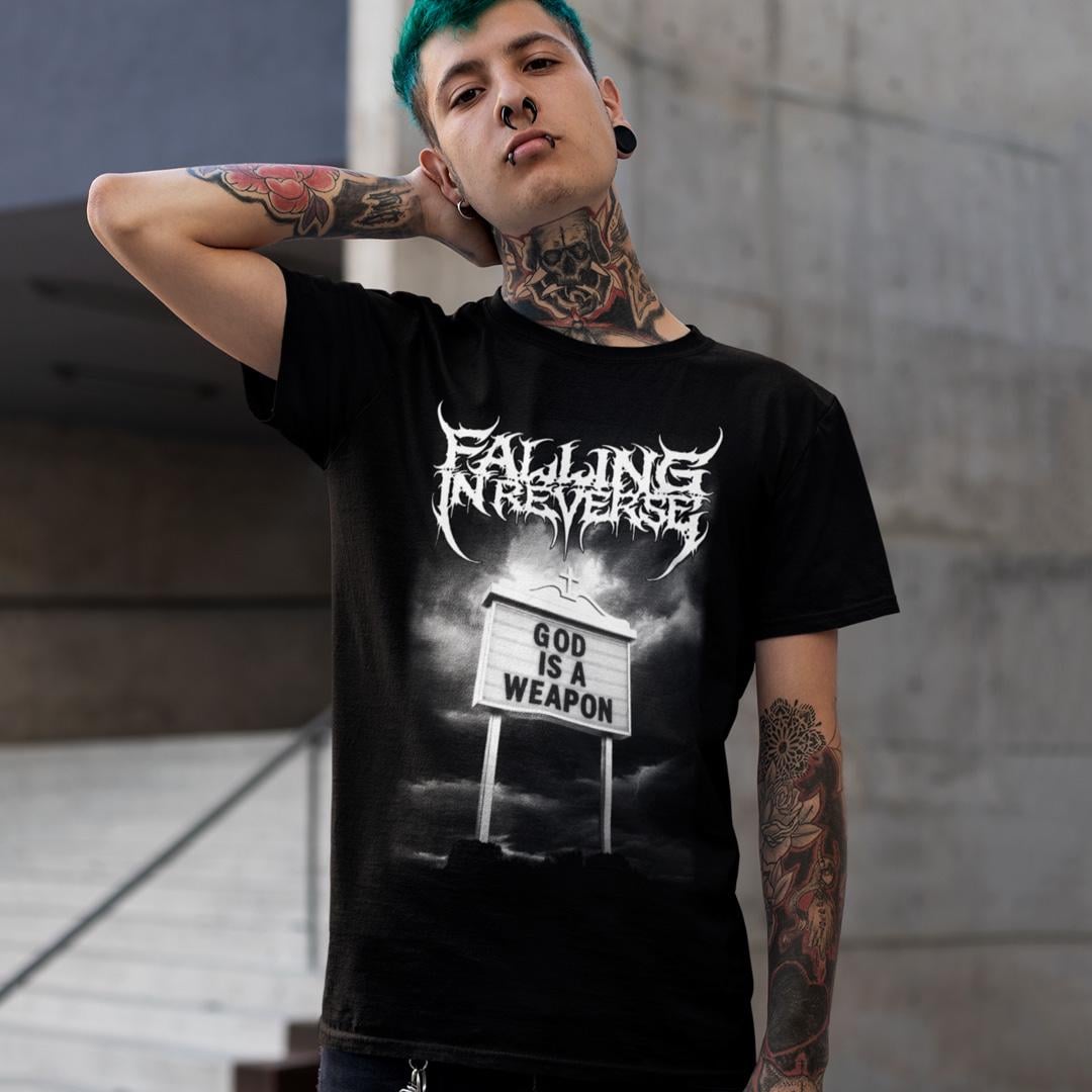 Футболка унісекс Falling In Reverse God Is A Weapon XL Чорний (00000002535) Футболка унісекс Falling In Reverse God Is A Weapon XL Чорний (00000002535)