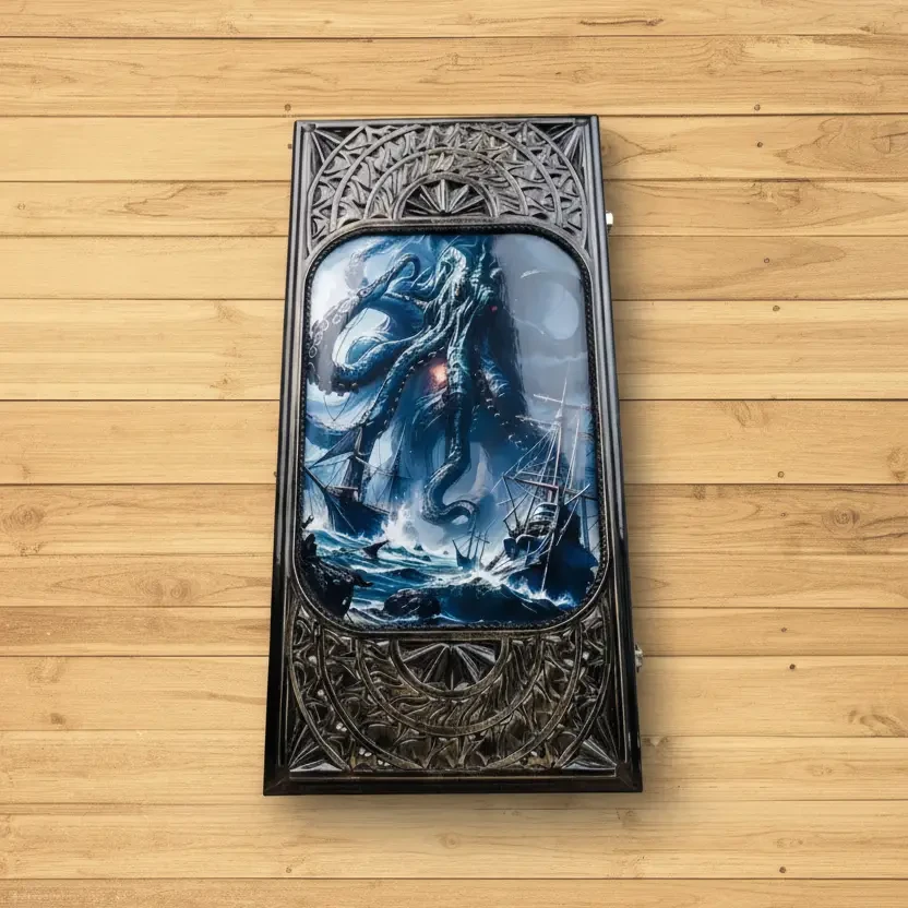 Нарди дерев'яні Carloteka Восьминіг ручна робота під склом з фігурками ексклюзив (2703787548)