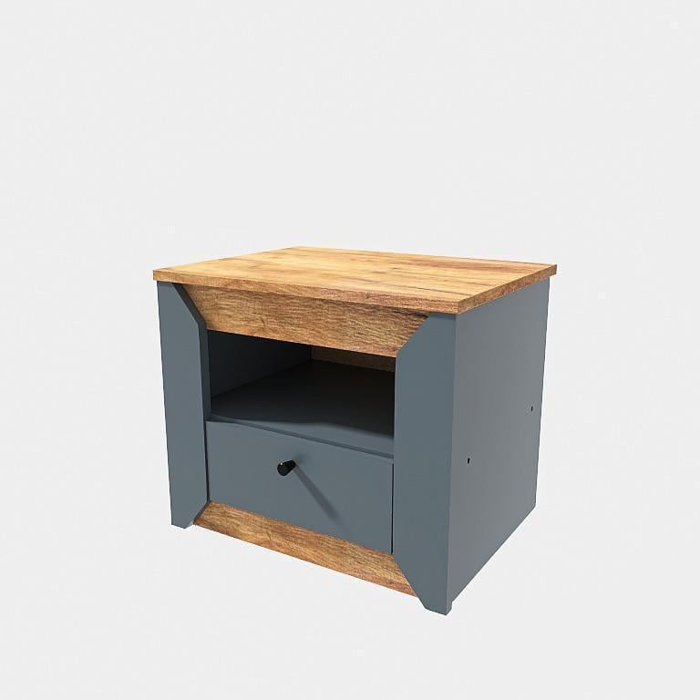 Тумба прикроватная Нордик-500 Эверест 500х378х420 мм Дуб крафт золотой/Графитовый (EVR-20669)