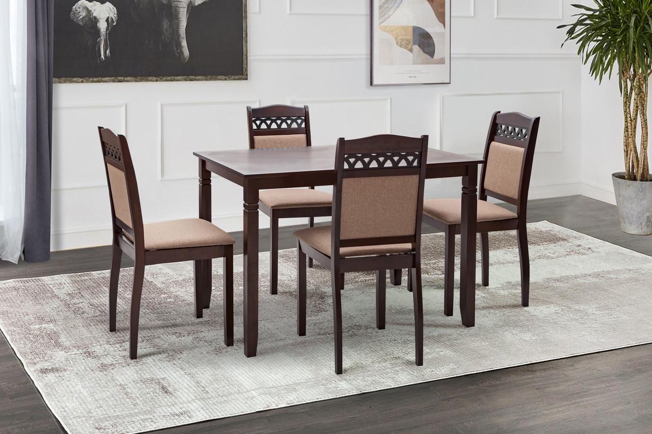 Комплект кухонный обеденный Sanro Бродвей деревянный Темный орех - фото 5 Комплект кухонный обеденный Sanro Бродвей деревянный Темный орех - фото 5