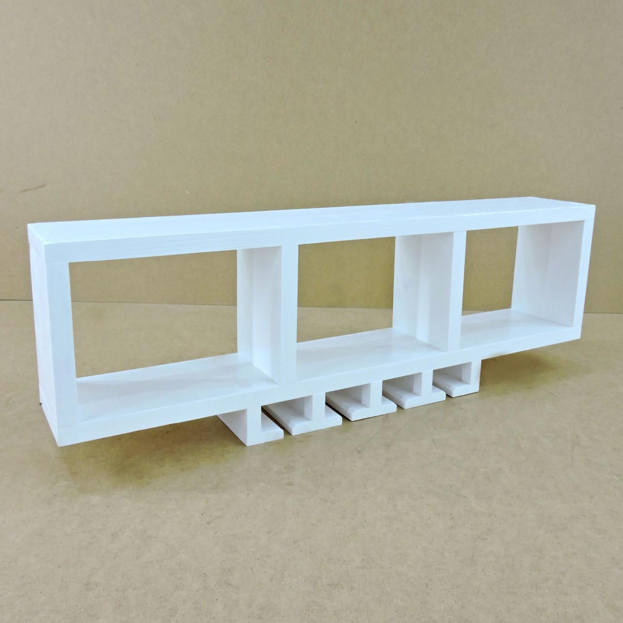 Полка настенная из дерева Тринидад 3 Зефир (ПНС/300620)