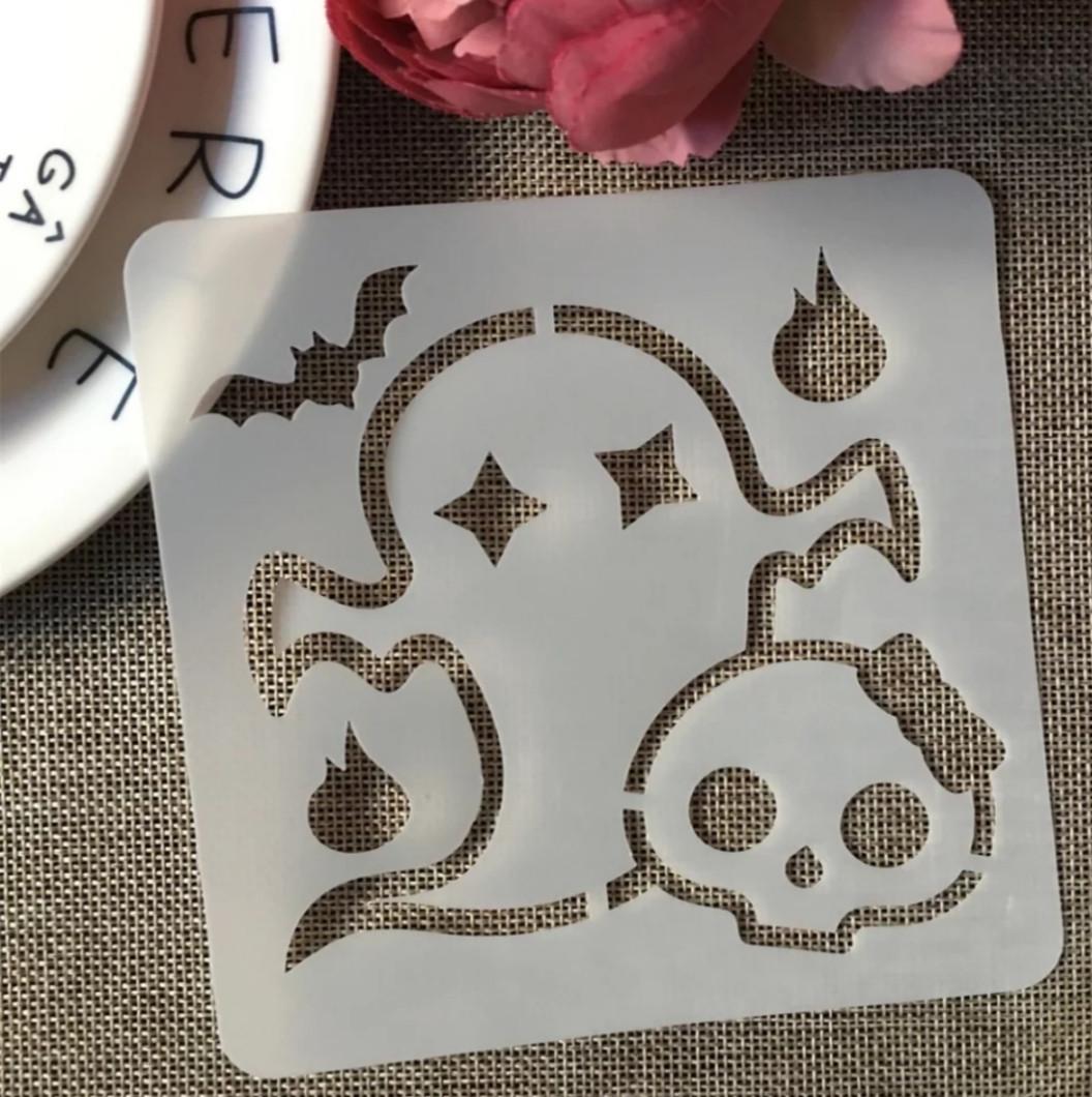 Трафарет на Хэллоуин Призрак 13х13 см Серый (7615/20)