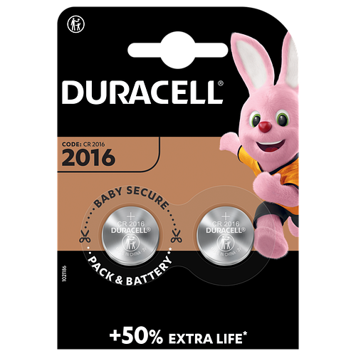 Батарейка Duracell CR 2016 на блистере 2 шт. - фото 1