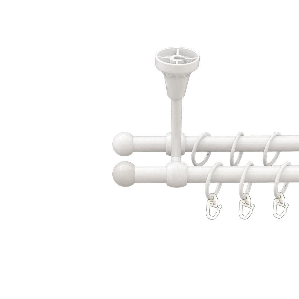 Карниз Orvit Куля Болонь металевий дворядний литий до стелі гладка труба кільце металеве 16/16 мм 180 см Арктіс (00-00012391)