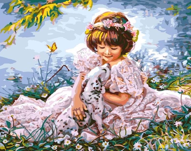 Картина по номерам Девочка с далматинцем (GX8553)