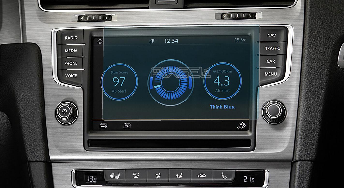 Стекло защитное Pixsel гибридный глянец на монитор Volkswagen GOLF 6,5“ 2014-2017