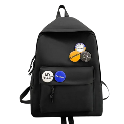 Рюкзак тканинний міський з брелками 40х28х12 см Чорний