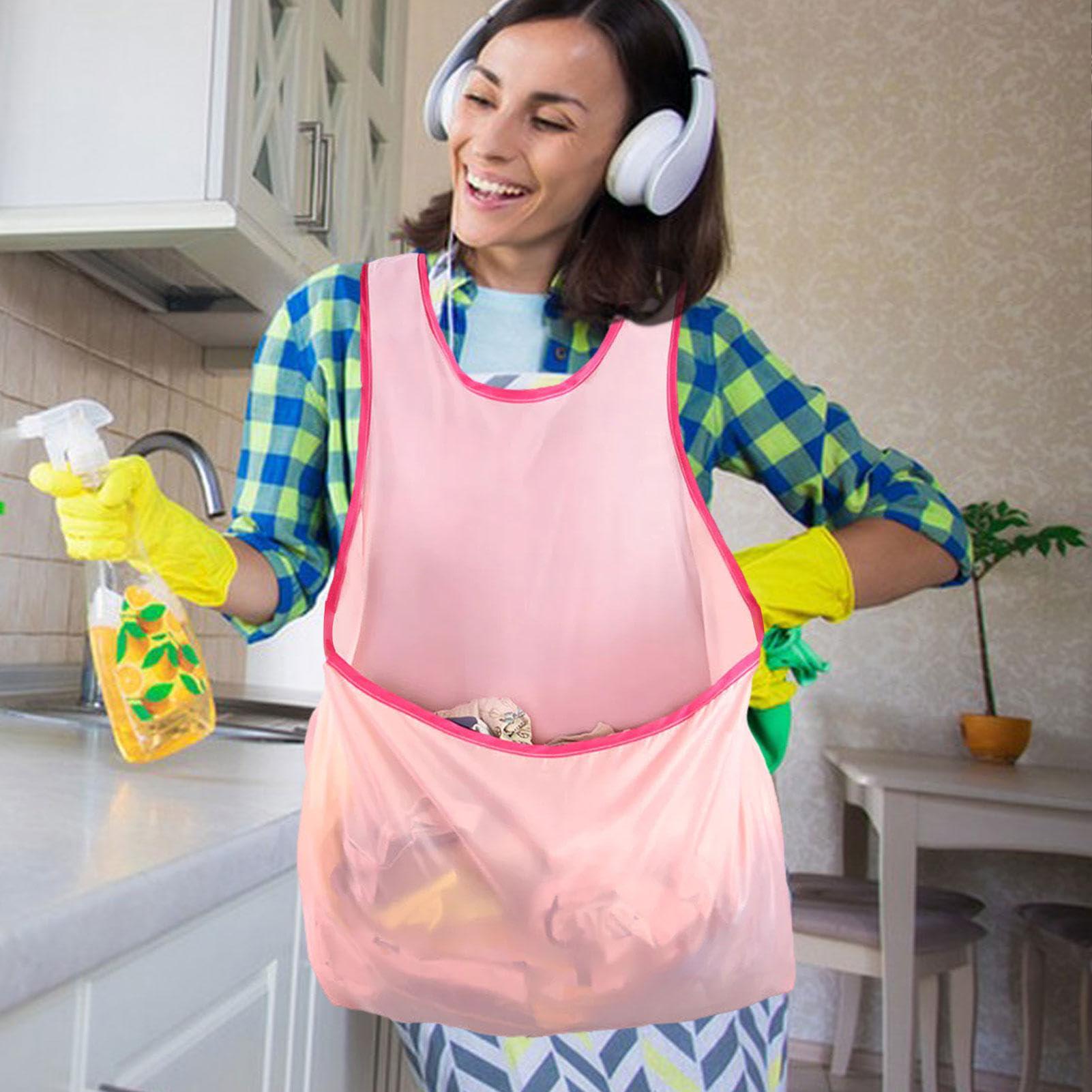 Фартук SudeApron влагостойкий с карманом для белья Розовый (1921) - фото 7