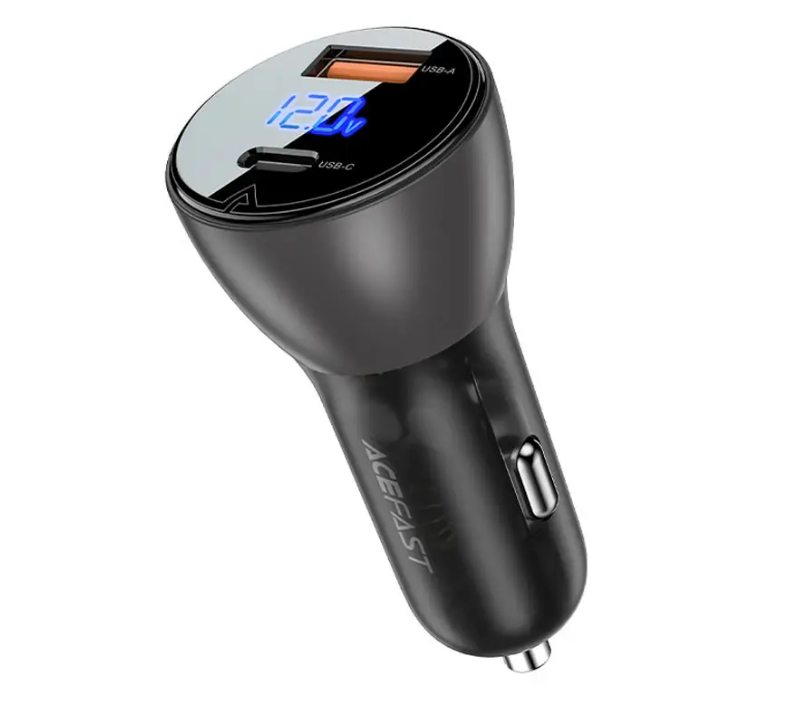 Автомобильное зарядное устройство ACEFAST B6 metal 63 W USB-A/USB-C with digital display Black (549765) Автомобильное зарядное устройство ACEFAST B6 metal 63 W USB-A/USB-C with digital display Black (549765)