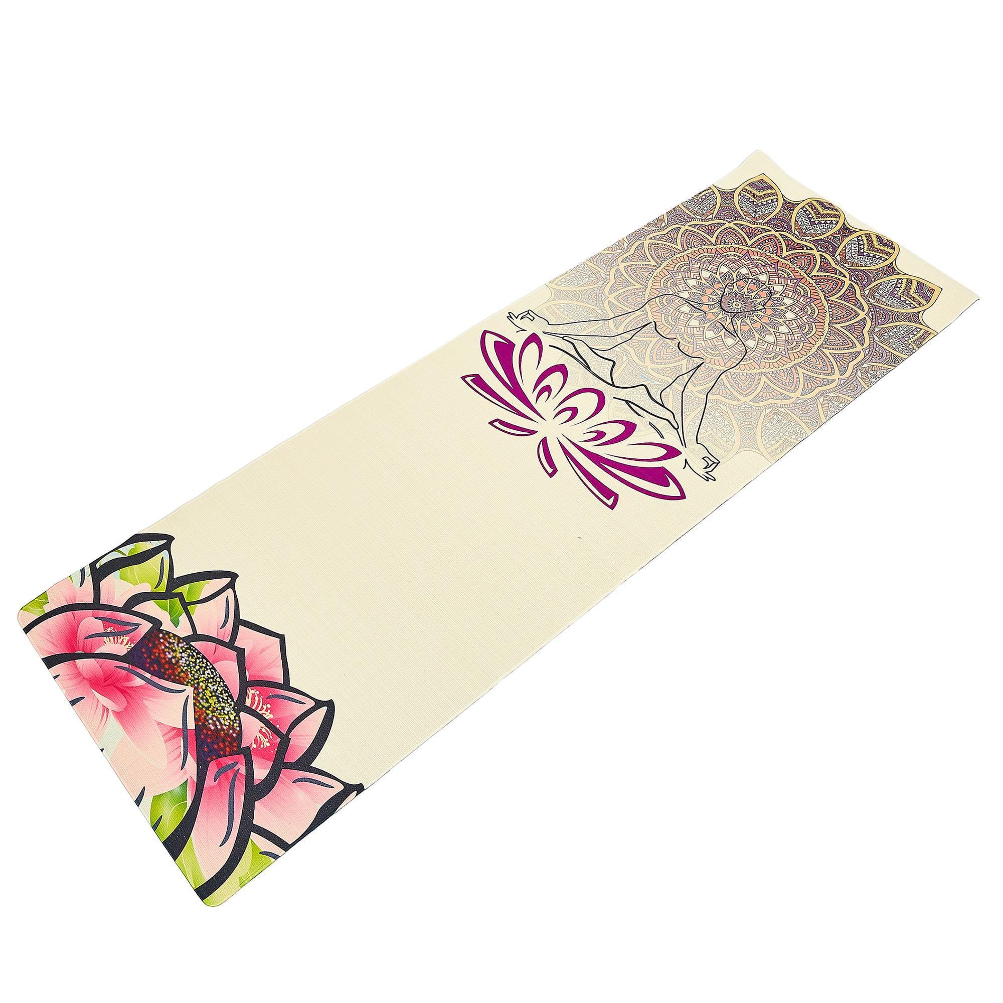 Килимок для йоги Джутовий Yoga mat Record FI-7156-3 183x61x0,3 см принт Спокій Лотоса (NA004106)
