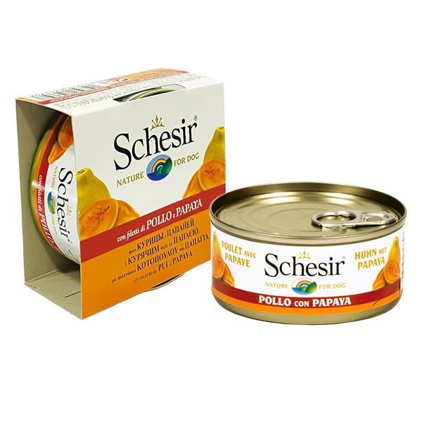 Корм влажный для собак Schesir Chicken Papaya 150 г