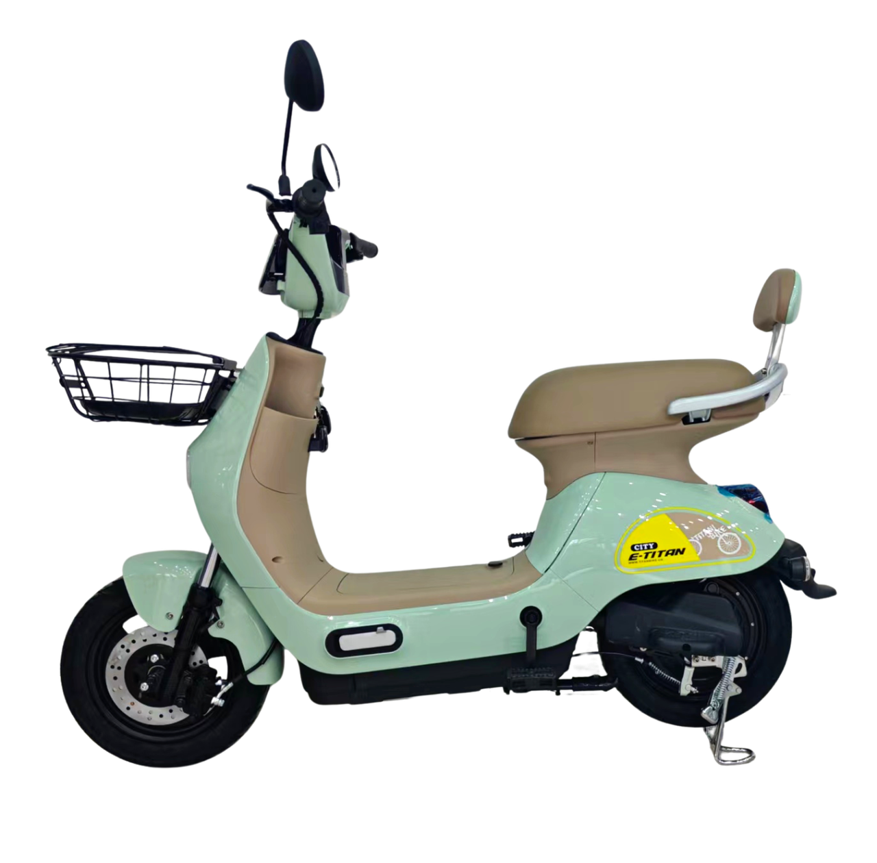 Електроскутер E-Titan City 14" Зелено-коричневий