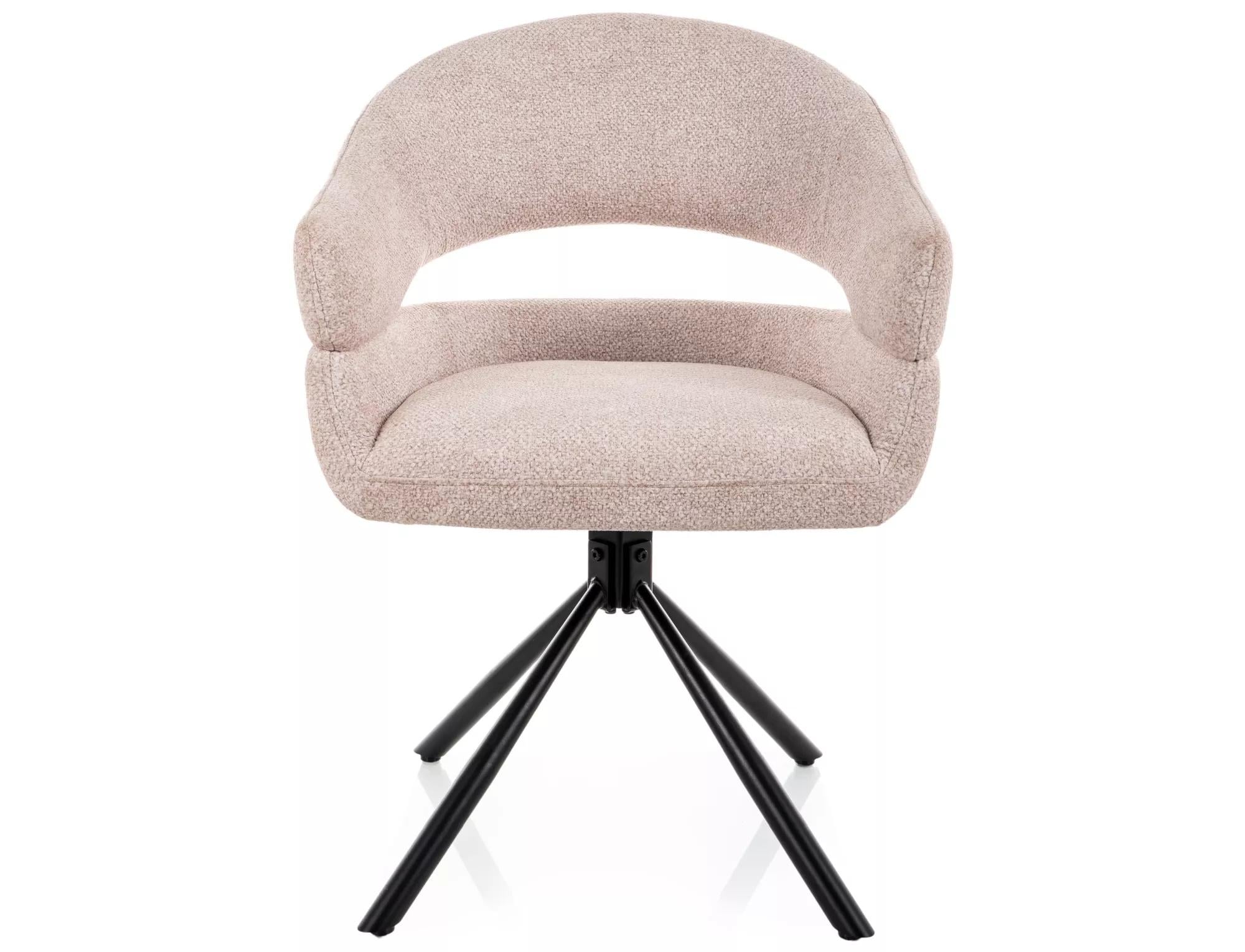 Стул кухонный обеденный мягкий Signal Borgo Leo Светло-бежевый/Черный