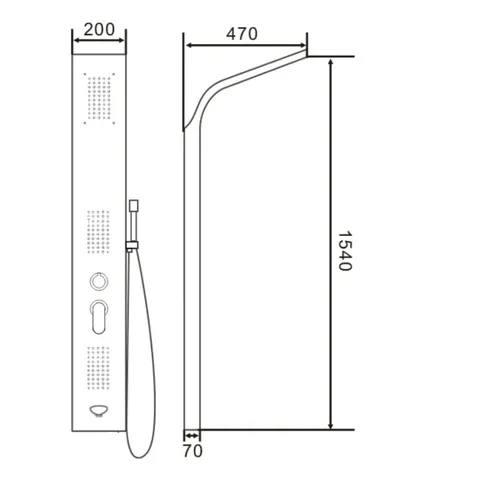 Душевая панель Epelli Megacascata Chromo A с фиксированной воронкой/массажными форсунками/водопадом и изливом (2213355492) - фото 7