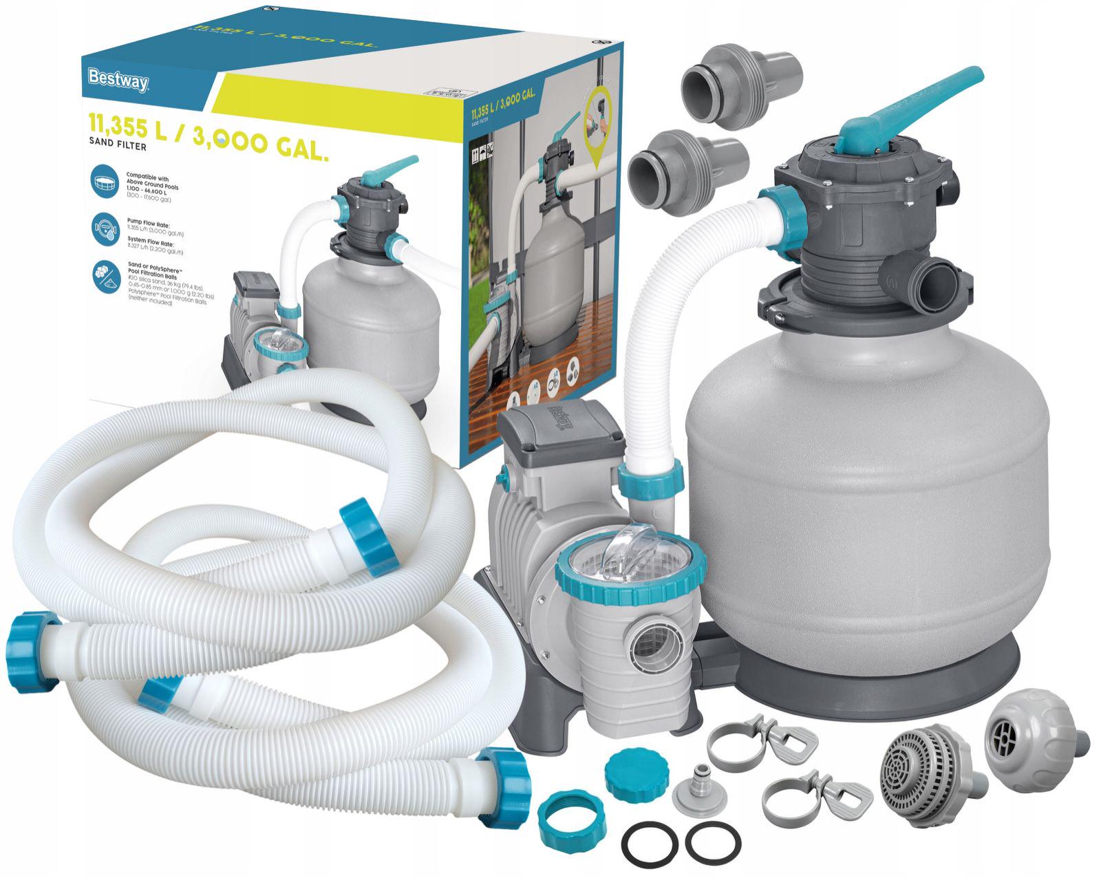 Фільтр-насос пісочний для басейну Bestway 58486 11355 л/год (27884028) - фото 2 Фільтр-насос пісочний для басейну Bestway 58486 11355 л/год (27884028) - фото 2