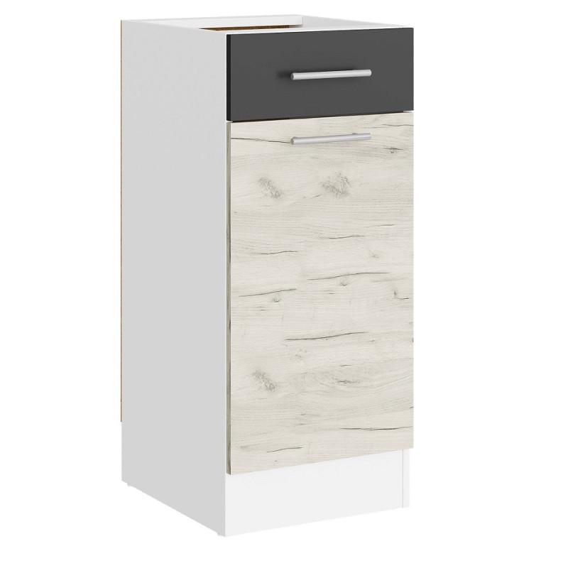 Модуль кухонный Эверест Эко 300 нижний с ящиком без столешницы 30х46х82 см Белый/Крафт белый/Графитовый (24590115)