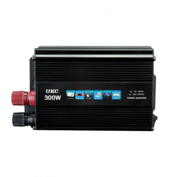 Інвертор автомобільний перетворювач UKC AC/DC 300W 12V-220V (iz12584)