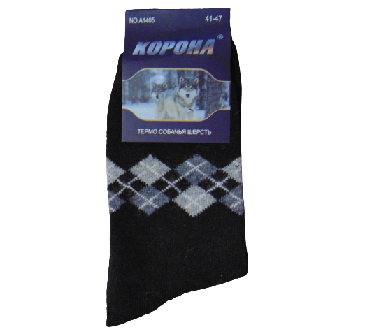 Термошкарпетки з собачої вовни Корона A1405 р. 41-47 Чорний (1667524744)