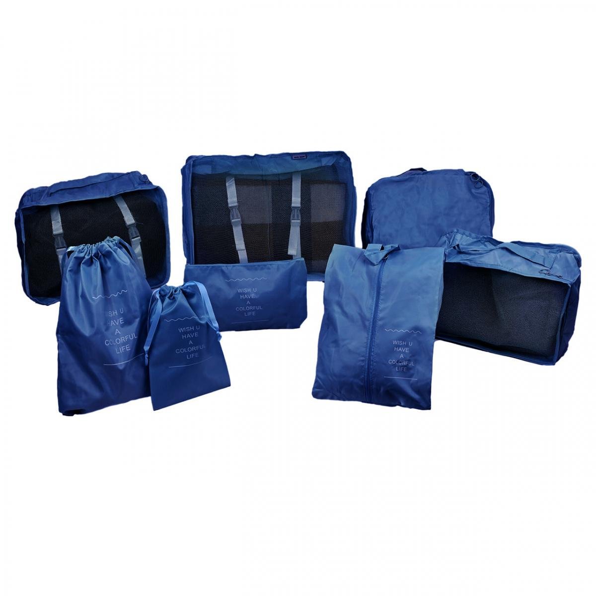 Комплект органайзеров для путешествий 8в1 нейлон Синий (КДО-40-44) - фото 6 Комплект органайзеров для путешествий 8в1 нейлон Синий (КДО-40-44) - фото 6