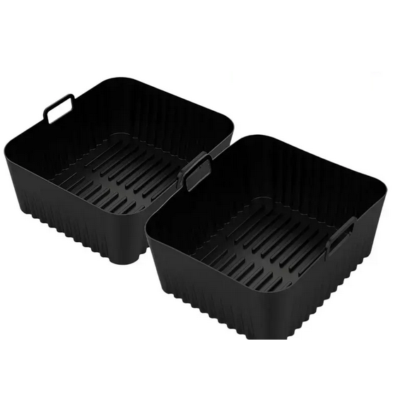 Форма силіконова вкладиші для фритюрниць 2 шт SAM-2290 Чорний 20.5см Форма силіконова вкладиші для фритюрниць 2 шт SAM-2290 Чорний 20.5см