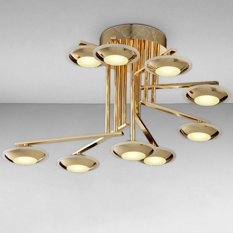 Люстра LED потолочная Light House ES-15927/9A (B) на девять ламп Золото