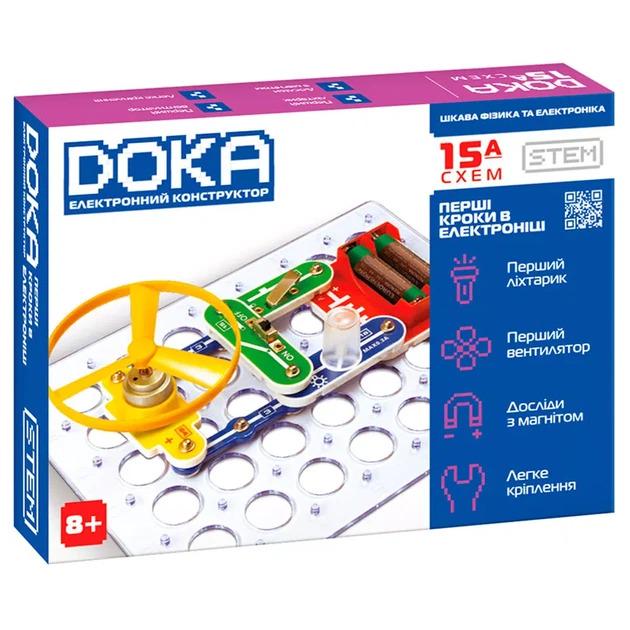 Конструктор электронный DOKA D70709 Первые шаги в электронике набор A 15 схем 15 дет. Разноцветный (АА12346669)