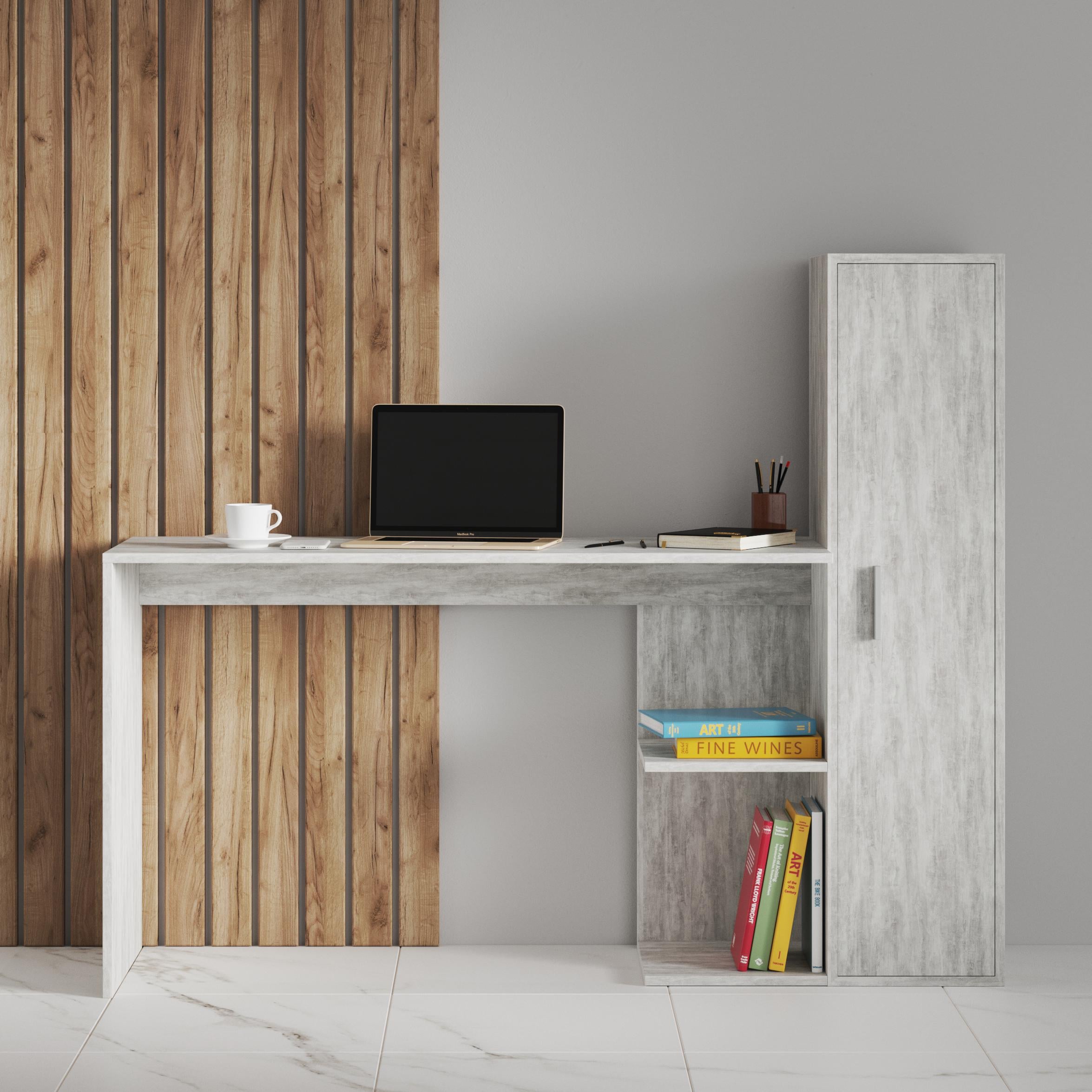 Стол письменный с пеналом S-13 1482x450x1212 мм Бетон