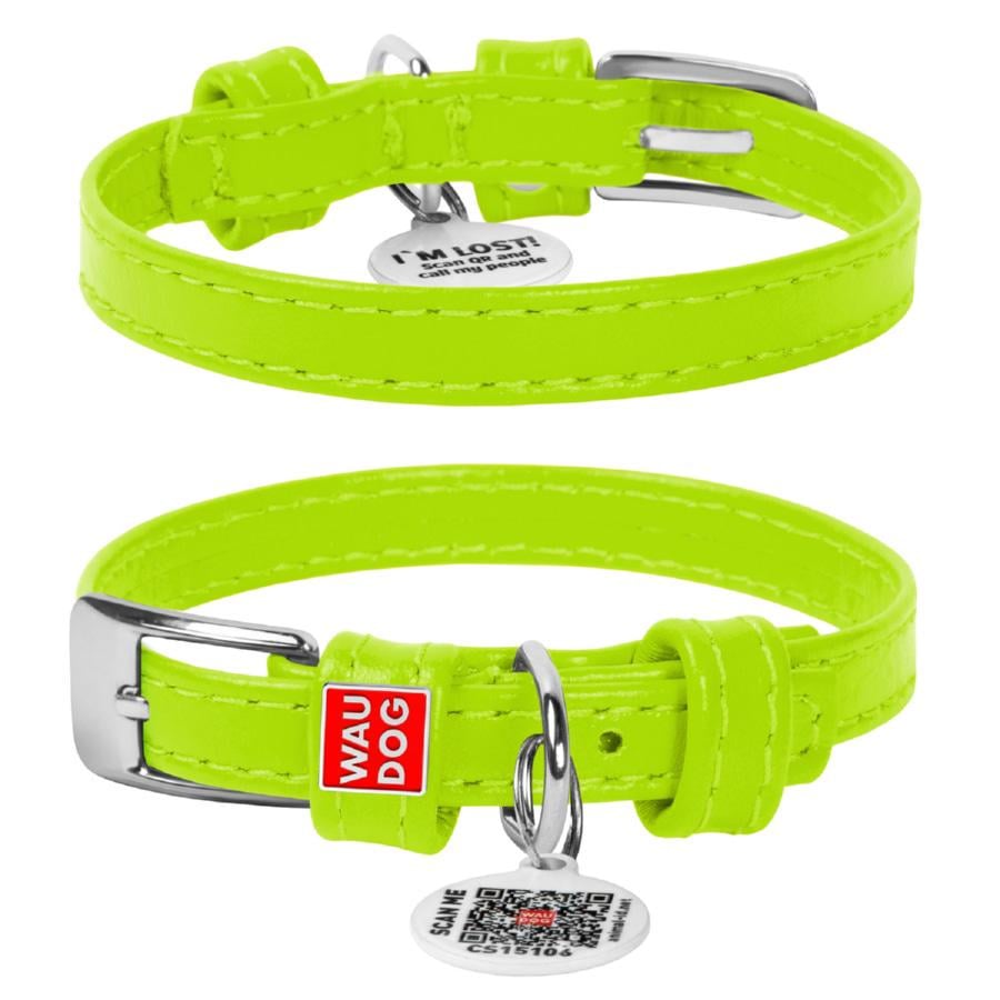 Нашийник для собак шкіряний Waudog Glamour з QR паспортом без прикрас XS 9 мм 18-21 см - фото 1 Нашийник для собак шкіряний Waudog Glamour з QR паспортом без прикрас XS 9 мм 18-21 см - фото 1