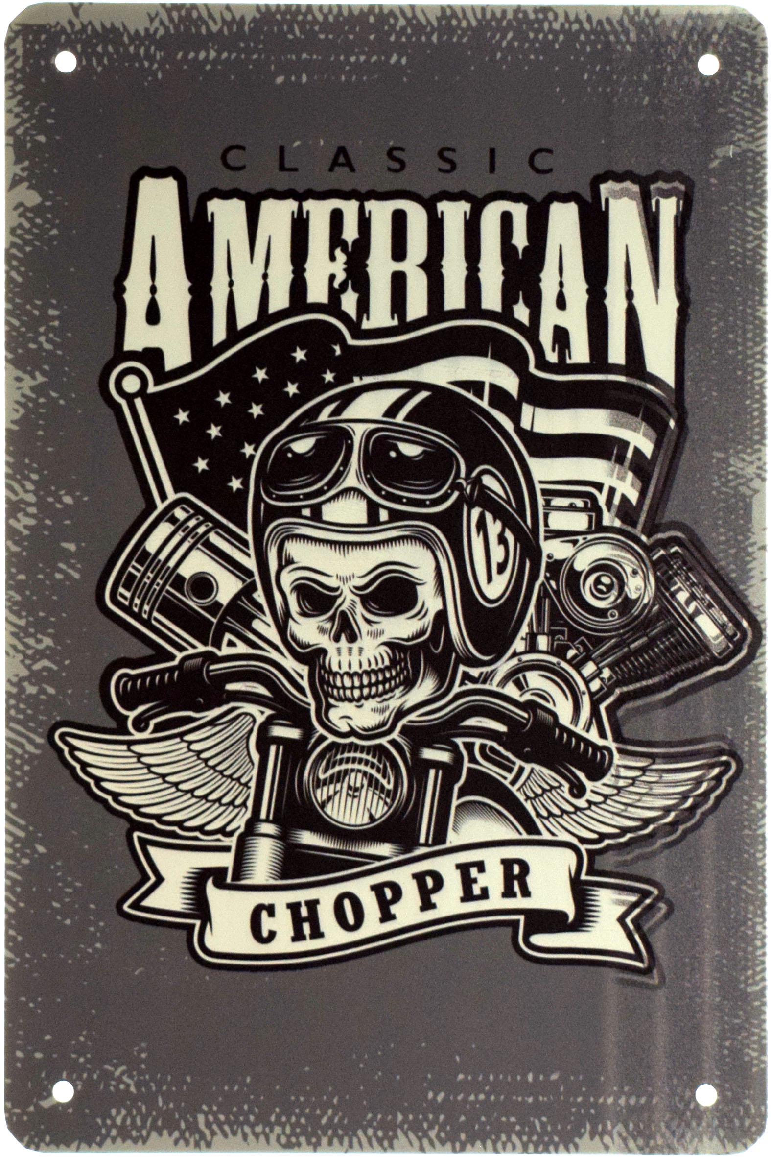 Табличка металлическая Классический Американский Чоппер/Classic American Chopper 20x30 см