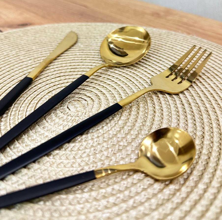 Набір столових приборів A-Plus Cutlery set 4 пр. Золотий (2082827510) - фото 3