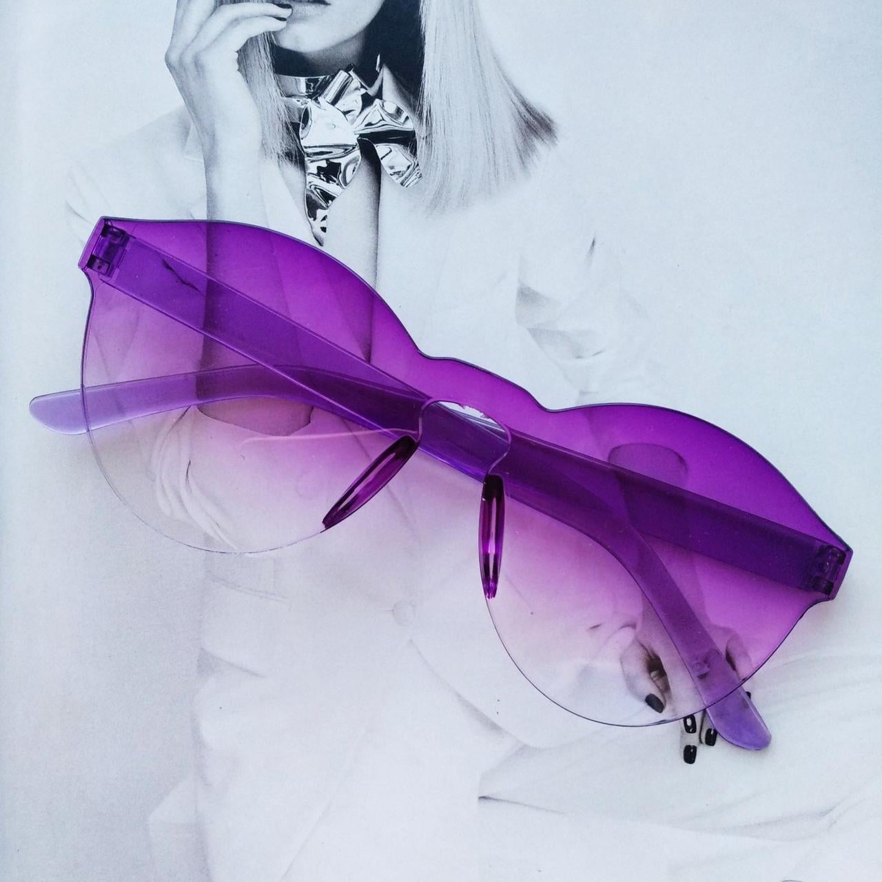 Солнцезащитные очки безоправные Фиолетовый с градиентом