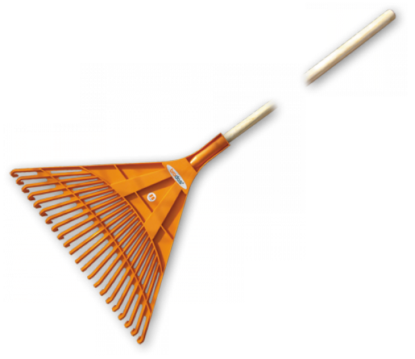 Грабли веерные с деревянной рукояткой 22 зубца (KT-CX22B) - фото 1