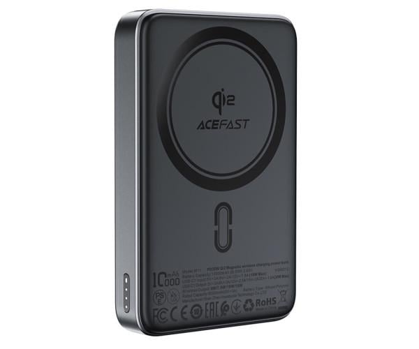 Внешний аккумулятор ACEFAST M11 PD30W Qi2 magnetic wireless charging power bank 10000 mAh Black