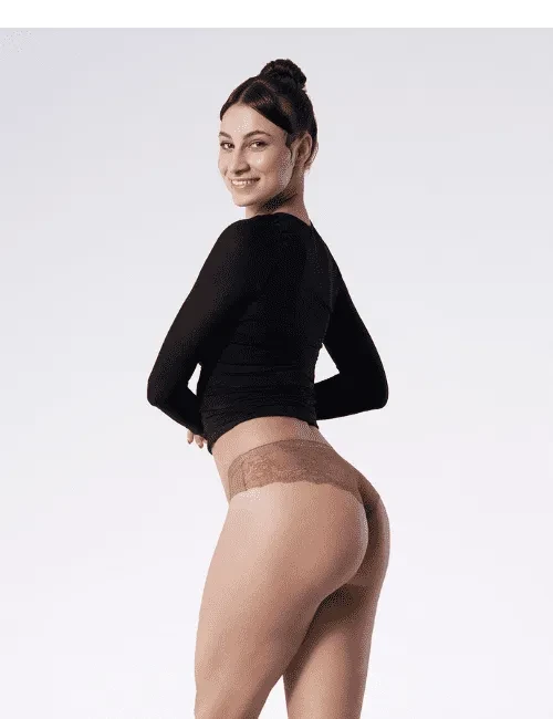 Трусы бразилиана с кружевной спинкой Julimex TANGA S Шоколадный (2225469923) - фото 3