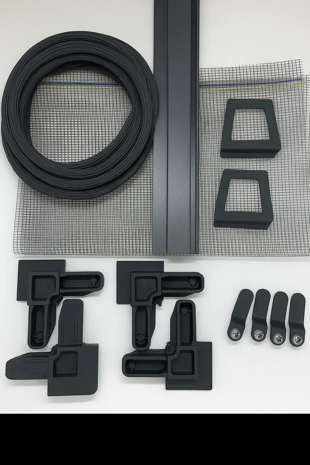 Набор для сборки внутренней москитной сетки на крючках 60х140 см Антрацит