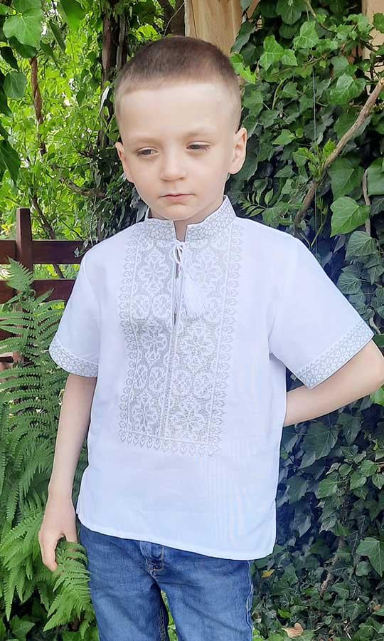 Вишиванка для хлопчика Вишиваночка р. 134 Білий (744-1к) Вишиванка для хлопчика Вишиваночка р. 134 Білий (744-1к)