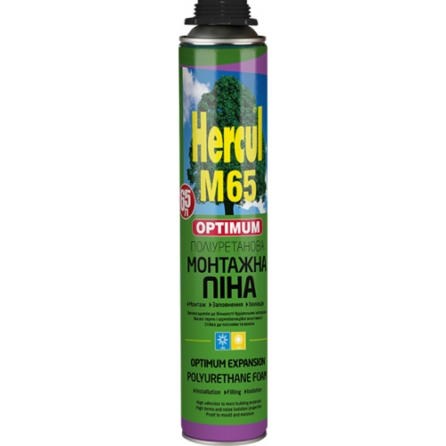 Пена монтажная HERCUL M65 OPTIMUM профессиональная всесезонная 850 мл (HF008)