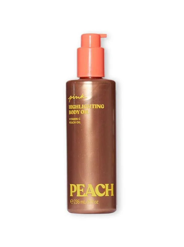 Олія-бронзатор для тіла з шимером Victoria's Secret Pink Shimmer Peach Highlighting Oil (18188077) - фото 1