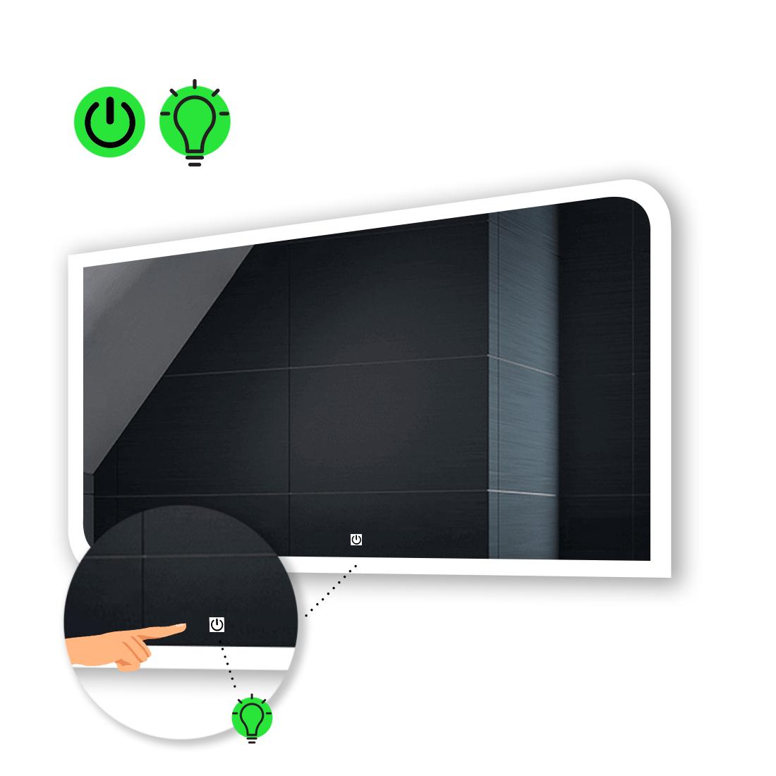 LED-зеркало 80x60 см с сенсорной кнопкой управления Kruka (Krukag32)